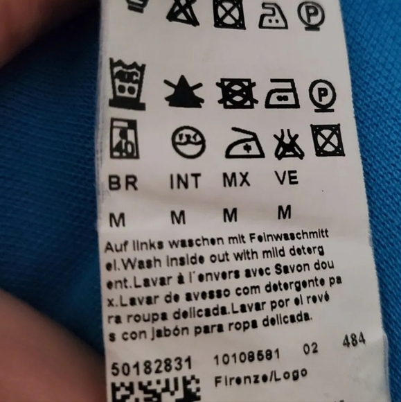 Hugo Boss FIRENZE Blue Polo Shirt Top shortsleeve pima Cotton M med Medium 38" - Picture 8 of 9